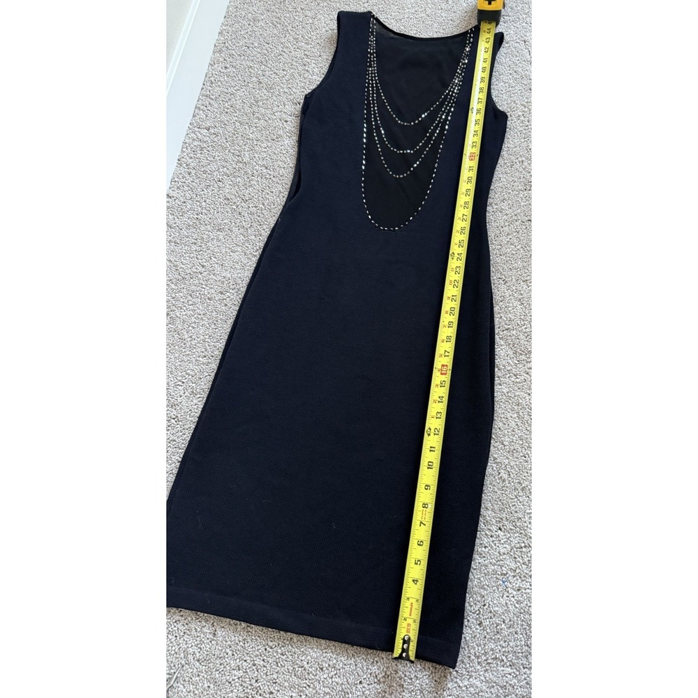 st john evening dress size‎ 4 Black Maxi Rhinestones Sleeveless Gown Black Tie - Picture 7 of 7